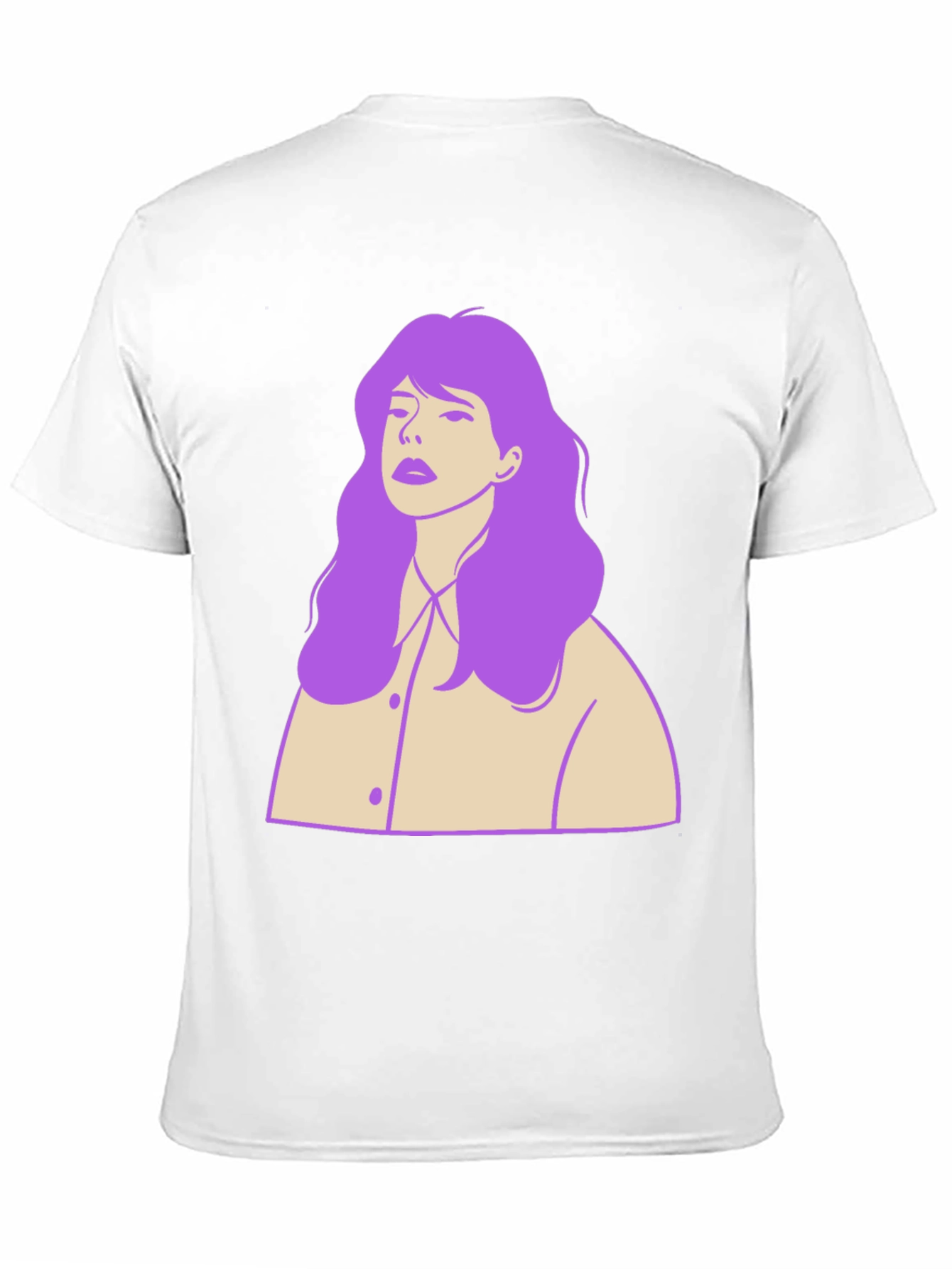 Stylish Black T-Shirt with Purple Hair Graphic