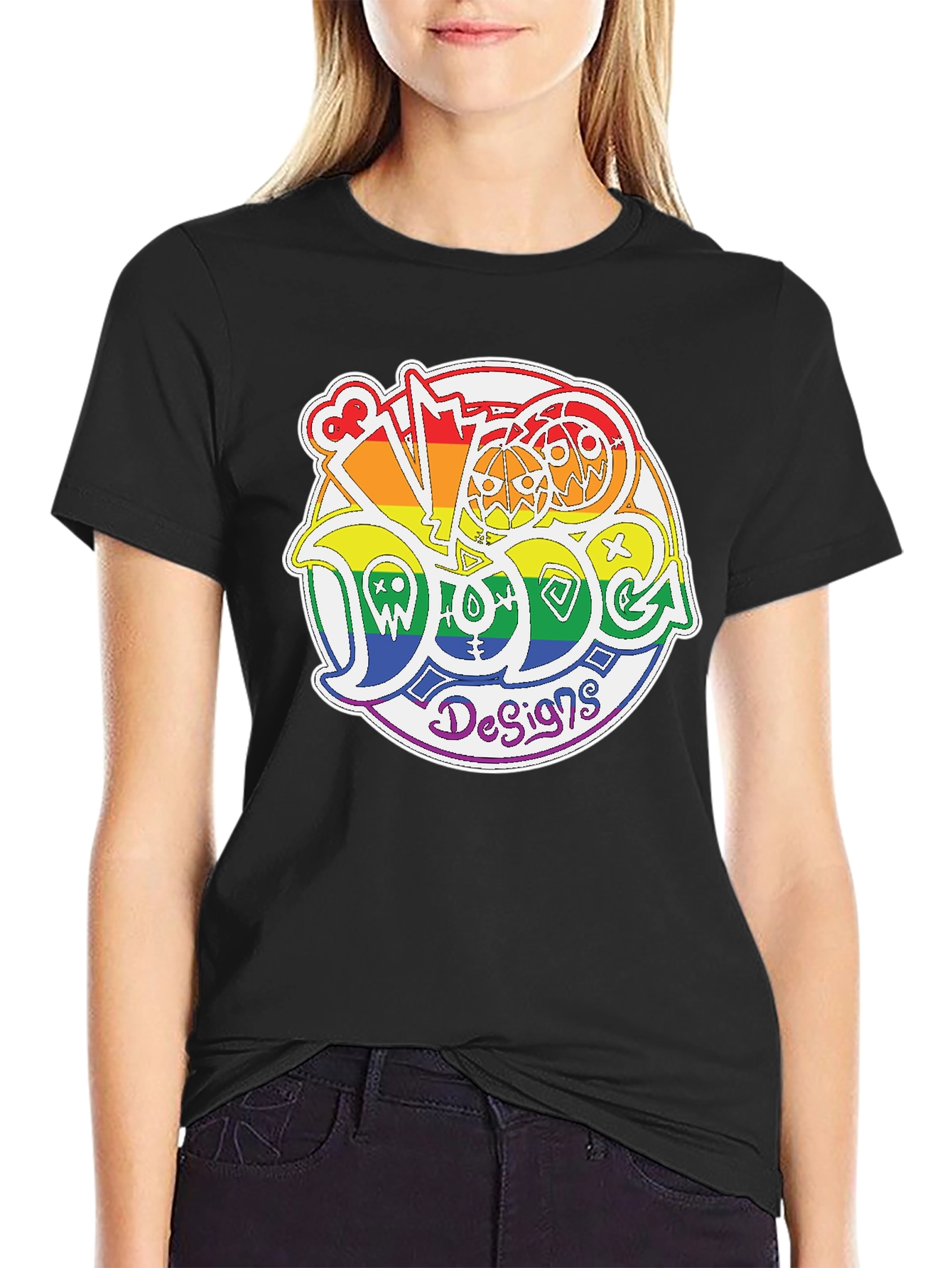 Rainbow Doodle Design T-Shirt