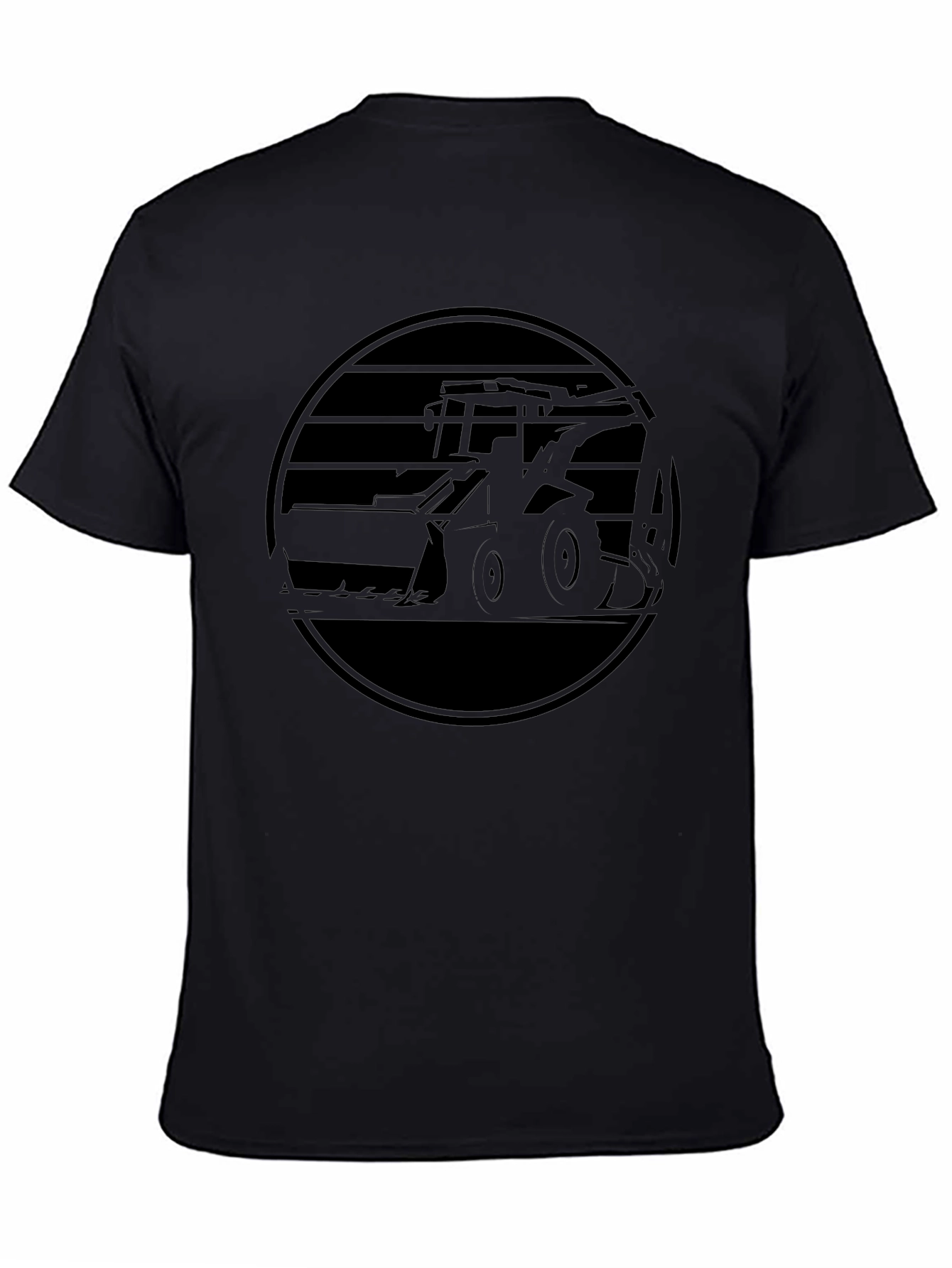 Black Tractor Graphic Tee - Heavy Equipment Shirt