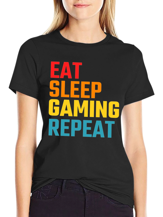Eat Sleep Gaming Repeat Graphic Tee - Gamer T-Shirt