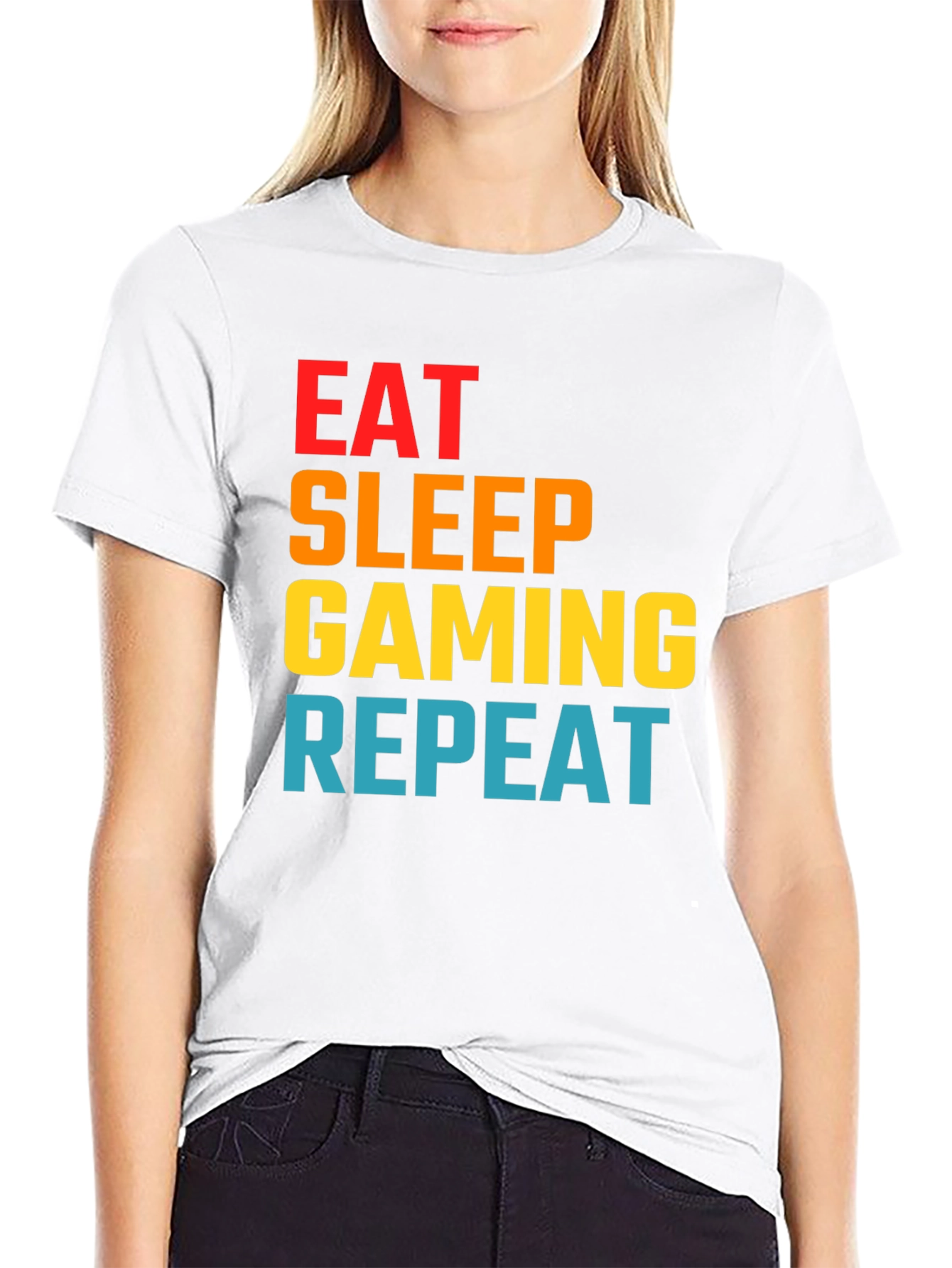 Eat Sleep Gaming Repeat Graphic Tee - Gamer T-Shirt