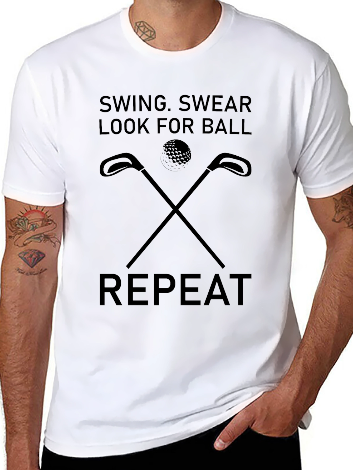 Golf Lovers T-Shirt: Swing Swear Look Repeat!