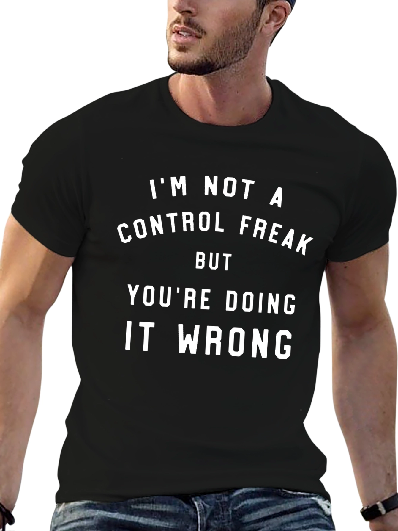 Funny Control Freak Graphic Tee - Black T-Shirt
