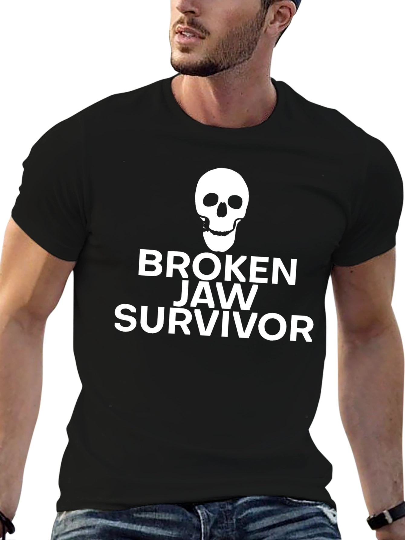 Broken Jaw Survivor T-Shirt - Skull Design