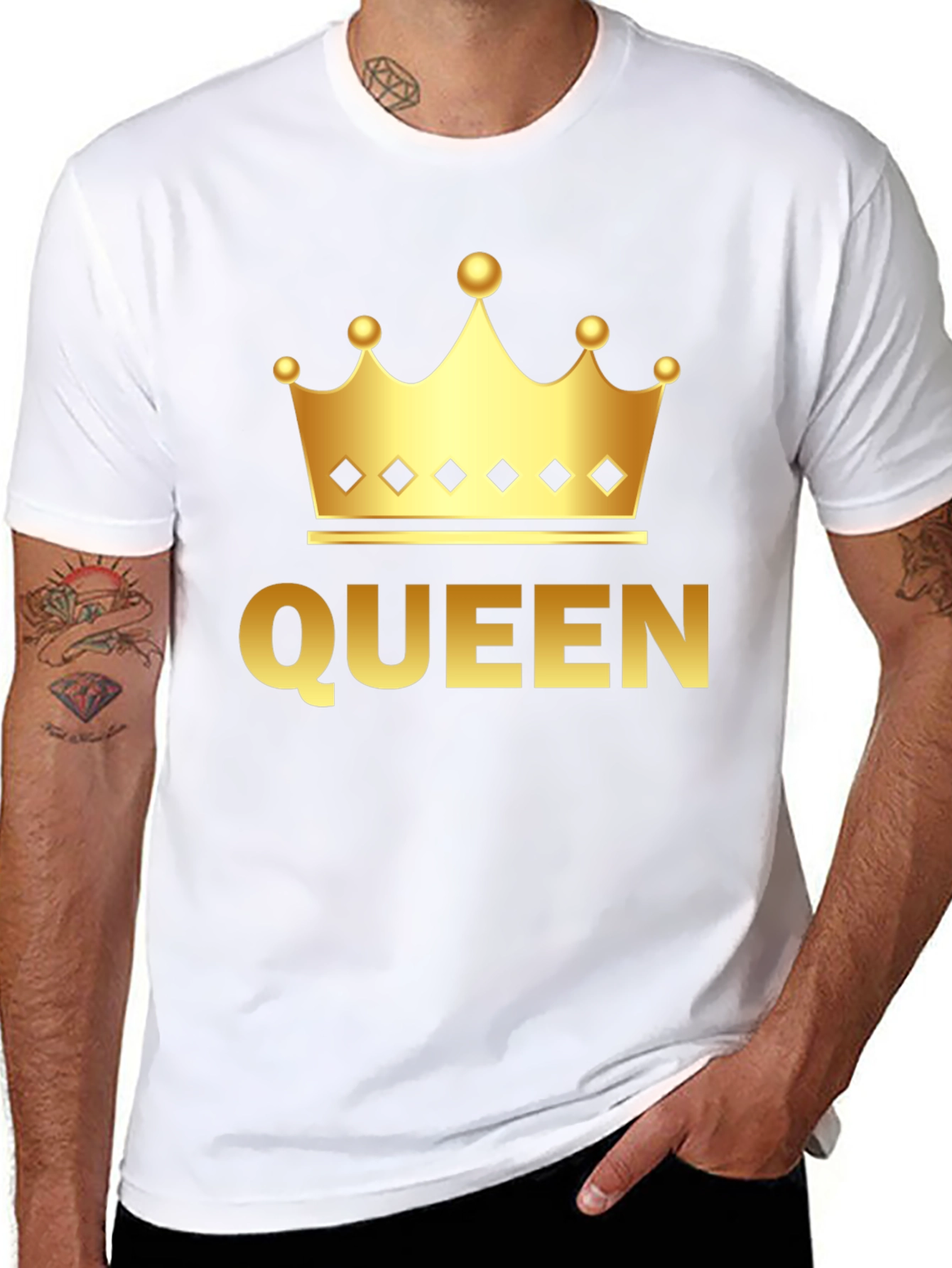 Queen Crown Graphic Tee - Black Cotton T-Shirt