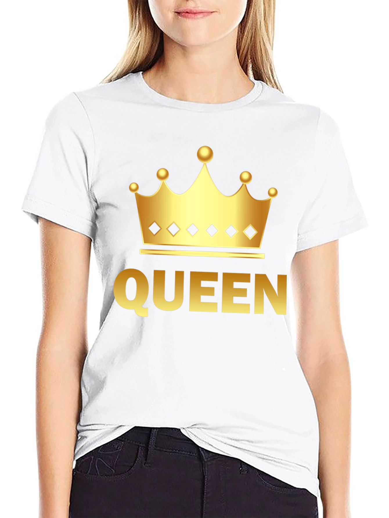Queen Crown Graphic Tee - Black Cotton T-Shirt