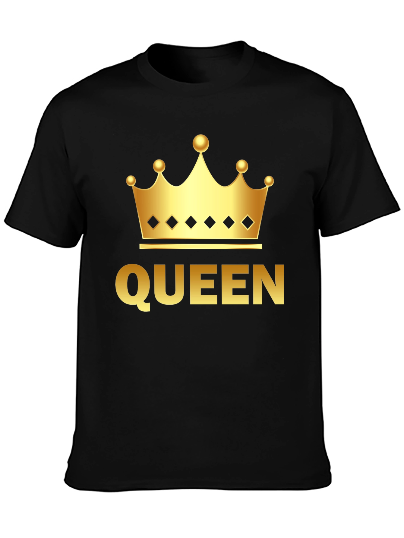 Queen Crown Graphic Tee - Black Cotton T-Shirt