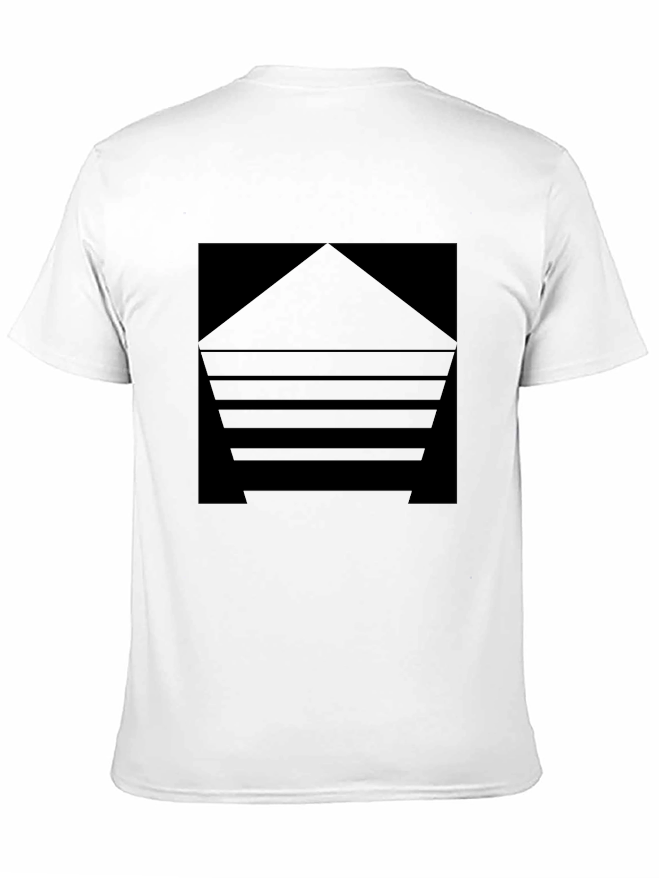 Mens Black Graphic Tee - Geometric Design