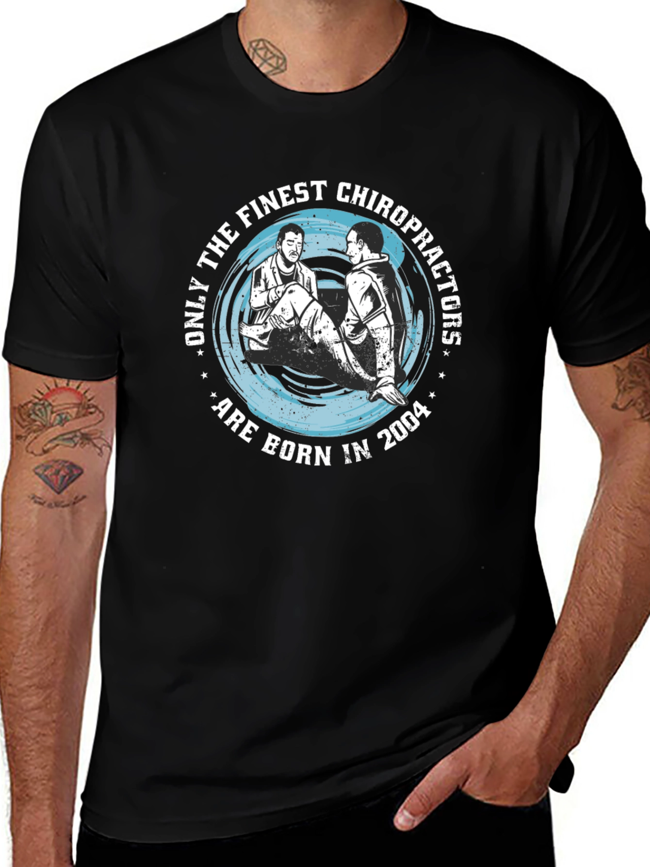 Finest Chiropractors Born in 2004 Black T-Shirt