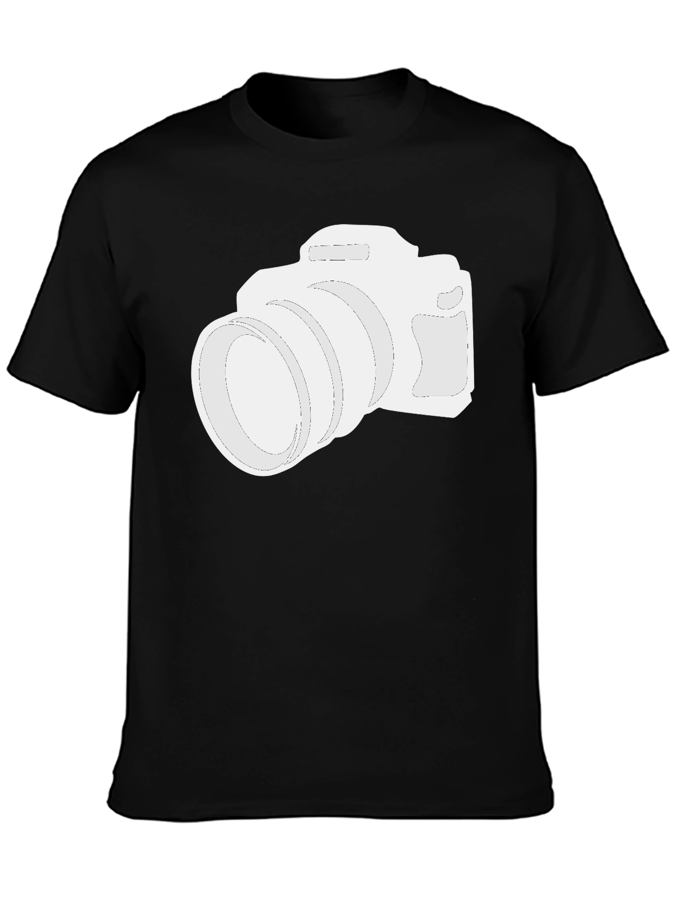 Camera Graphic Tee - Black Cotton T-Shirt