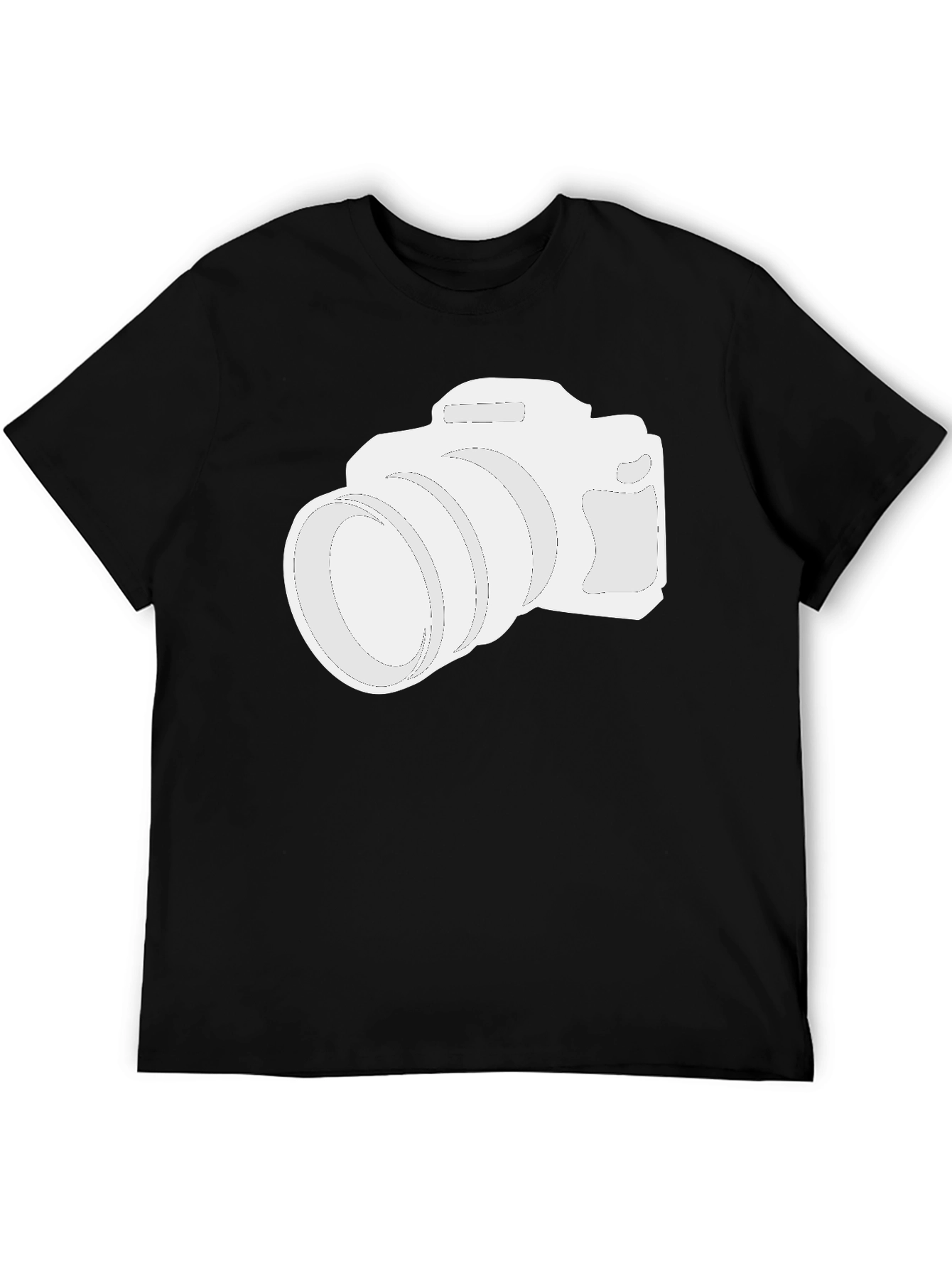 Camera Graphic Tee - Black Cotton T-Shirt