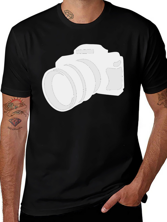 Camera Graphic Tee - Black Cotton T-Shirt