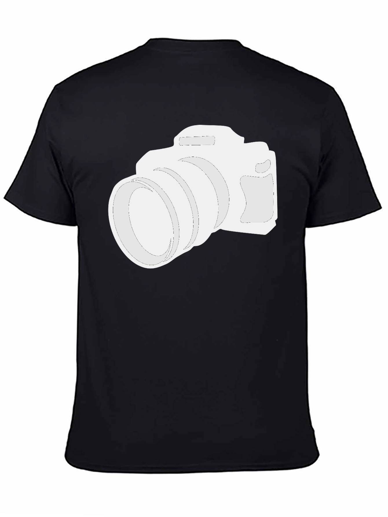 Camera Graphic Tee - Black Cotton T-Shirt