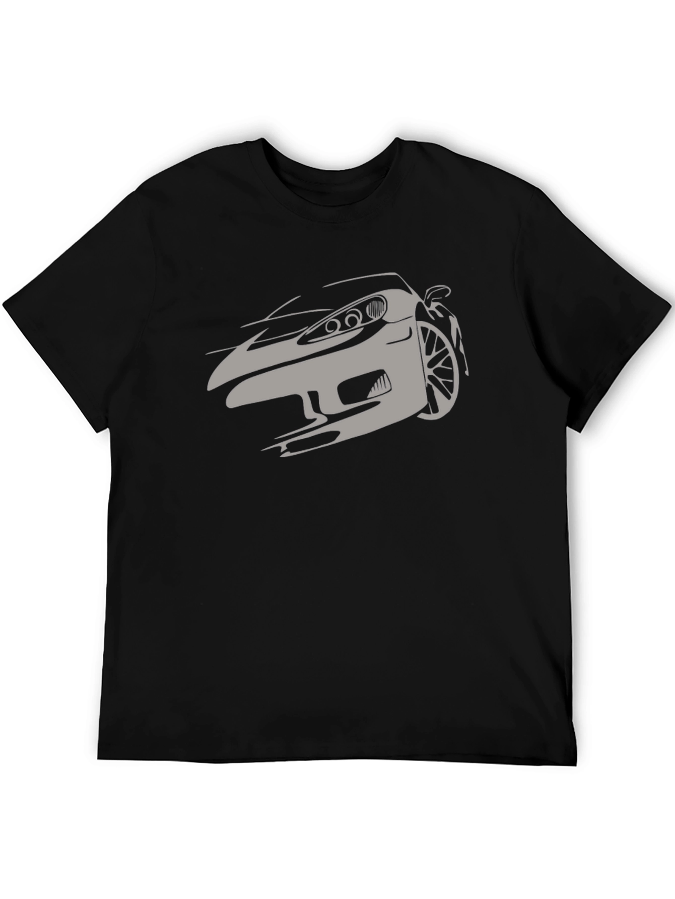 Sleek Car Graphic T-Shirt - Black Cotton Tee