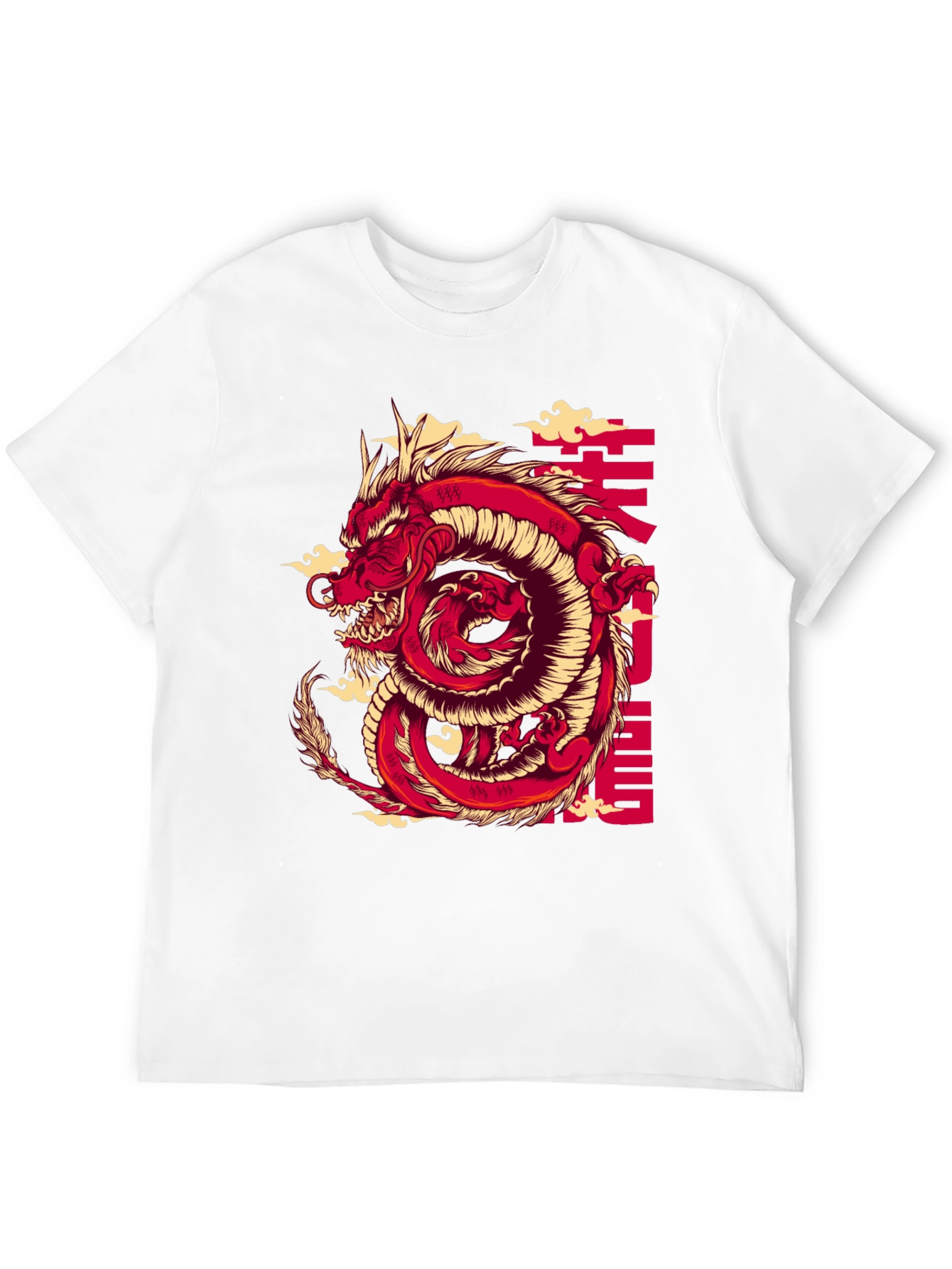 Red Dragon Graphic Print Black T-Shirt
