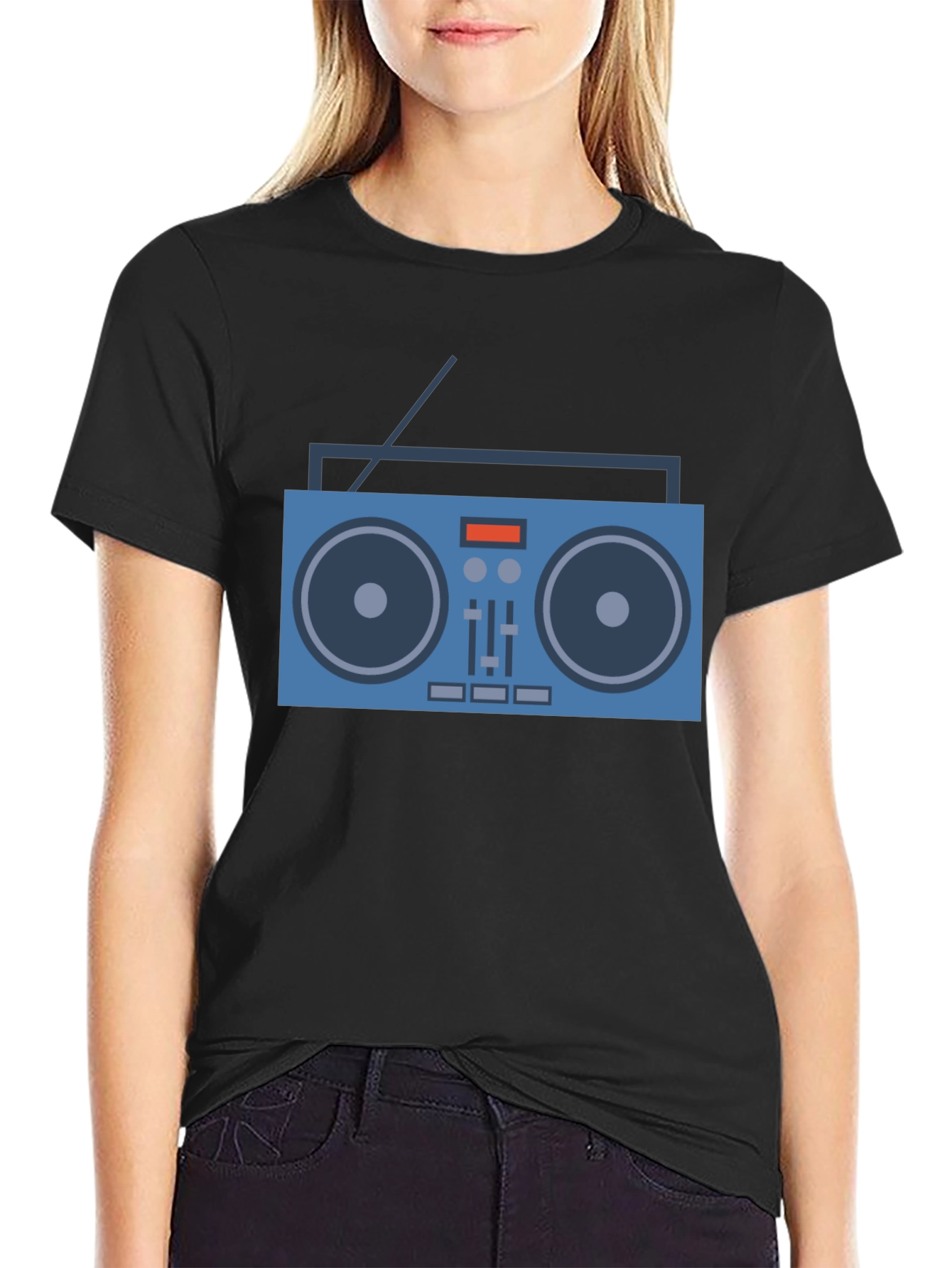 Retro Boombox Graphic Tee - Cool Music Lover Shirt