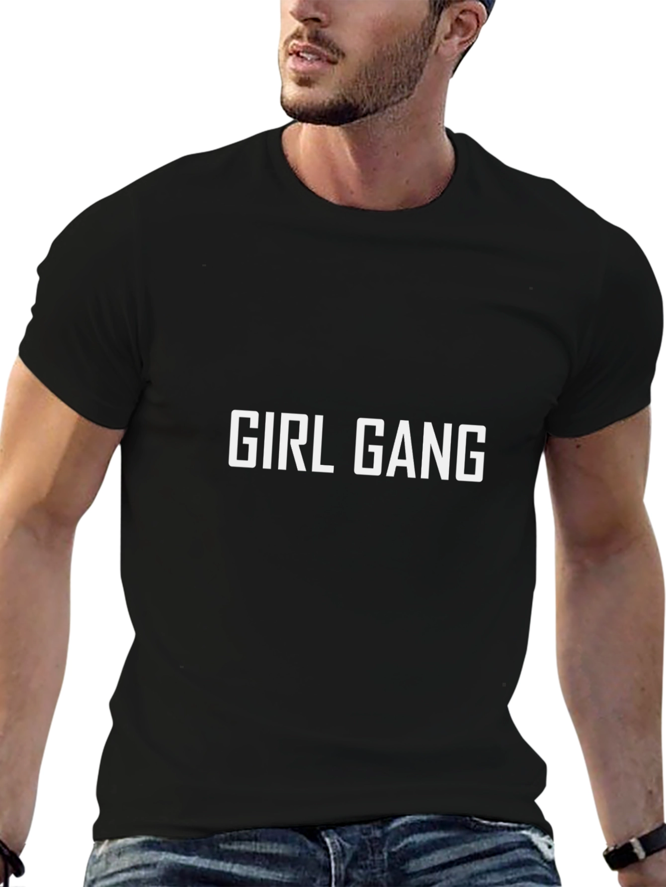 Girl Gang Graphic Tee - Black Crew Neck T-Shirt