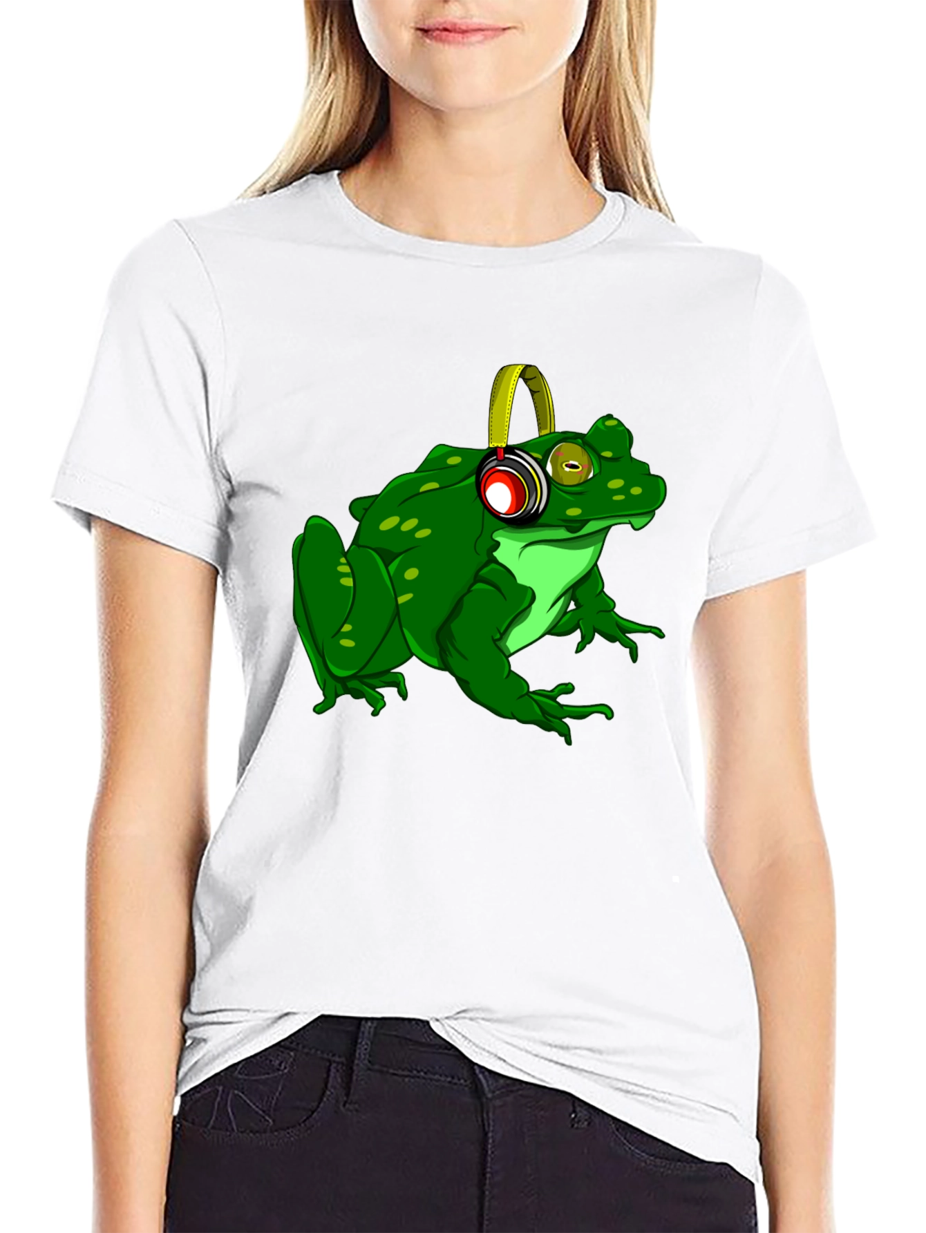 Frog with Headphones Graphic T-Shirt