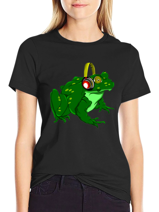 Frog with Headphones Graphic T-Shirt