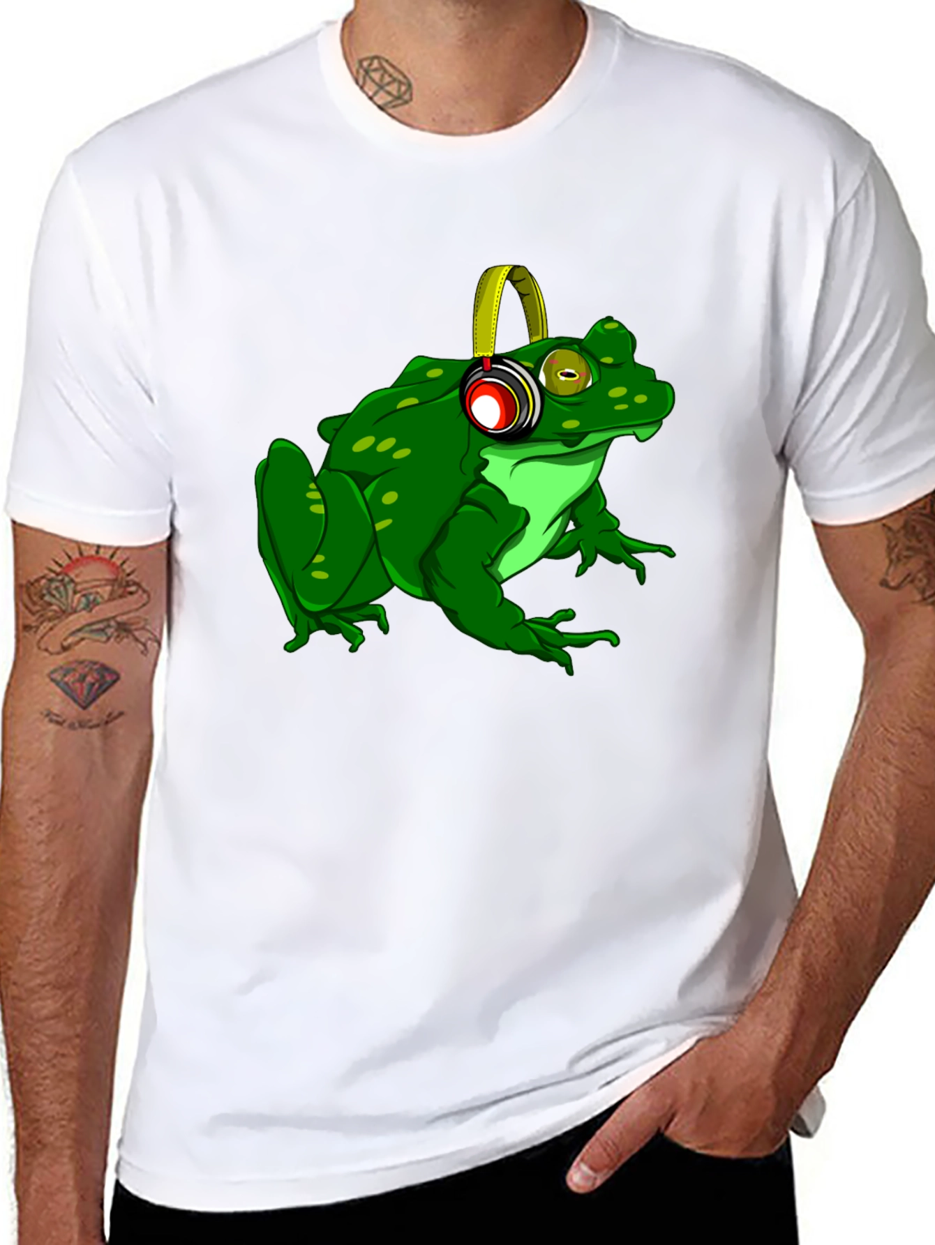 Frog with Headphones Graphic T-Shirt