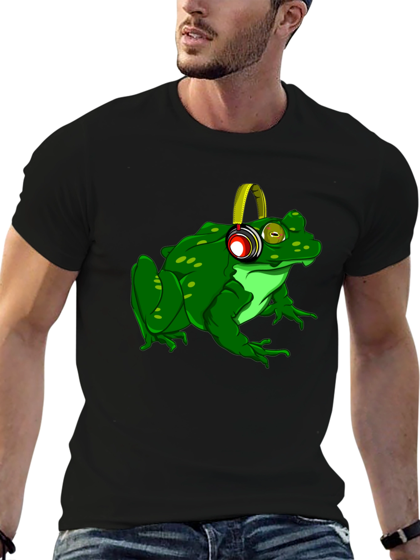 Frog with Headphones Graphic T-Shirt