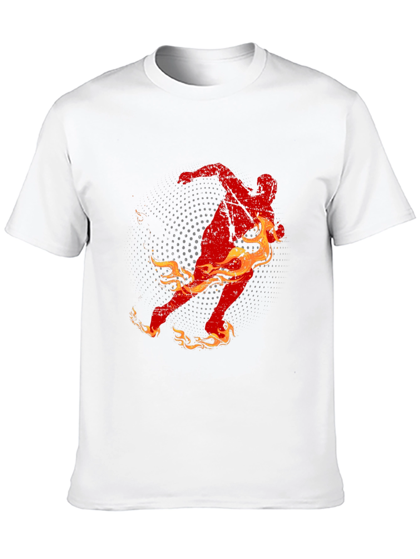 Fiery Runner Graphic Tee - Black Cotton T-Shirt
