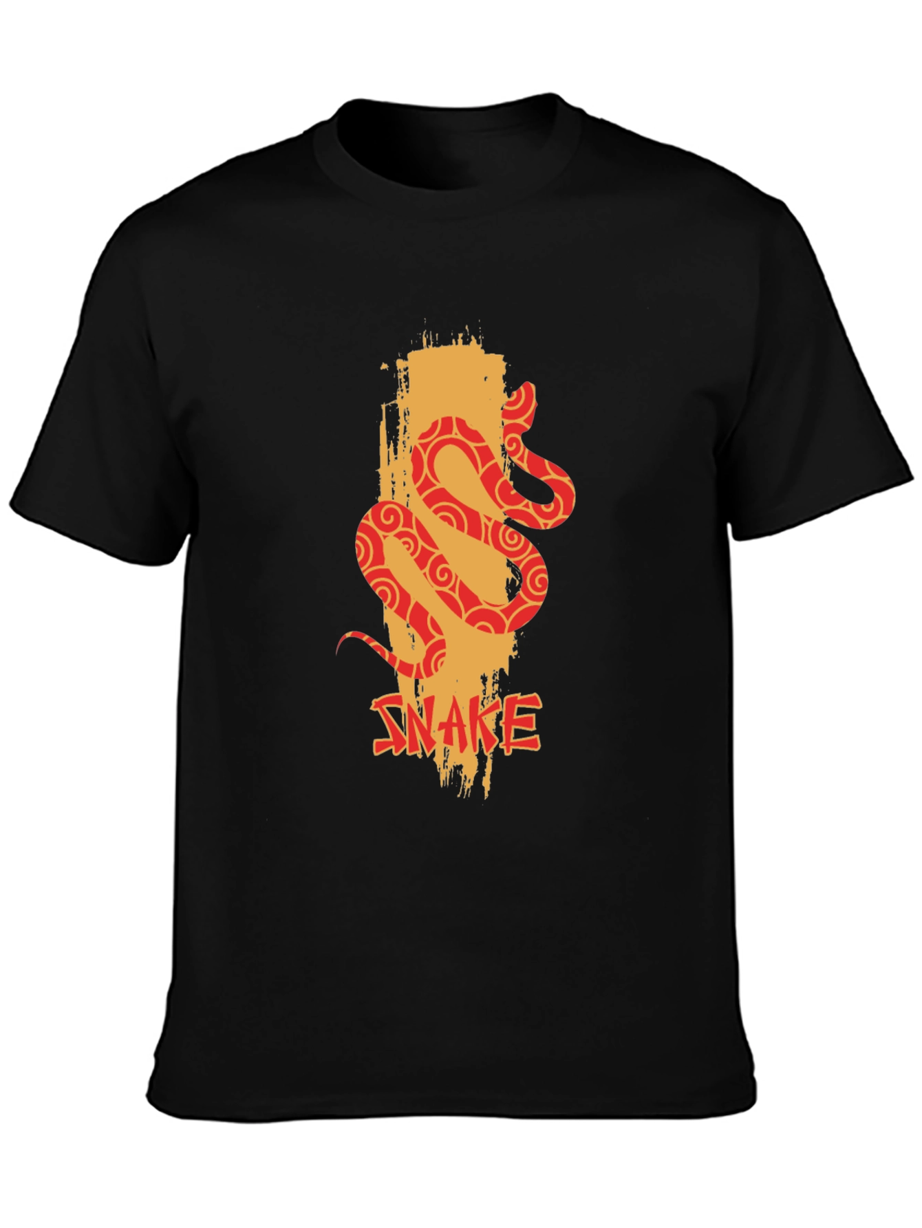 Snake Graphic Print Mens Black T-Shirt