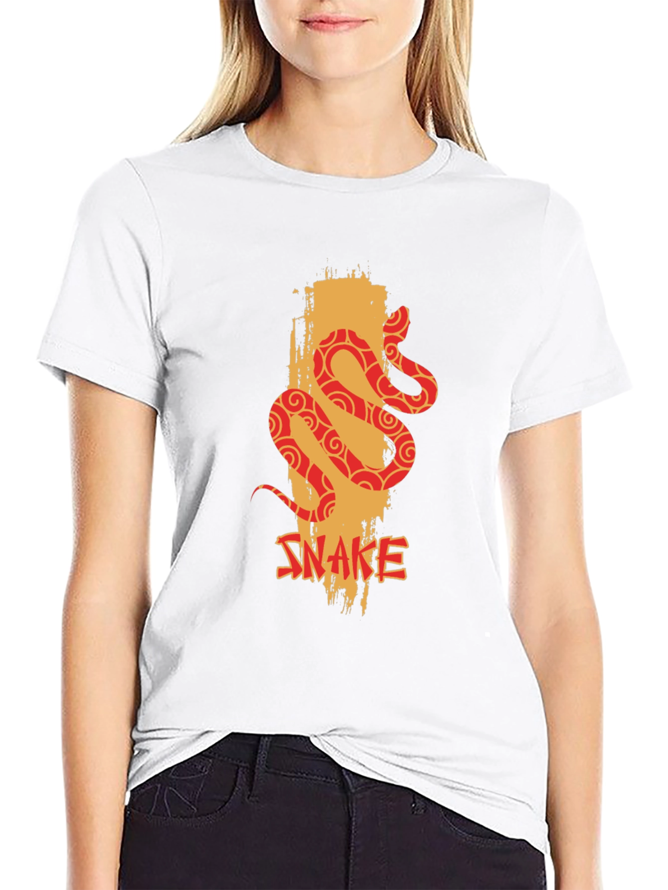 Snake Graphic Print Mens Black T-Shirt