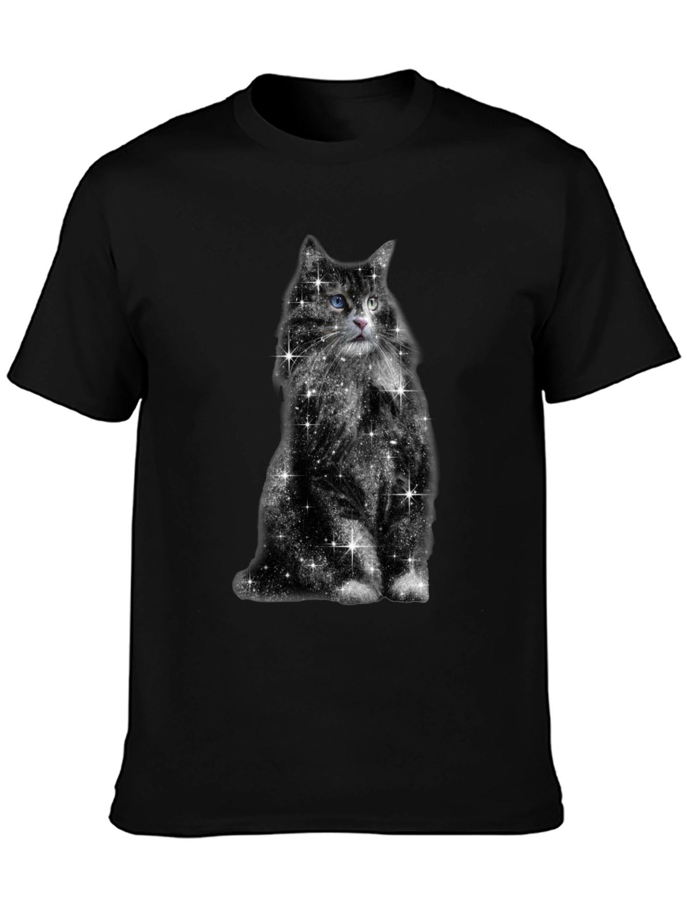Galaxy Cat Graphic Tee - Unisex Black T-Shirt