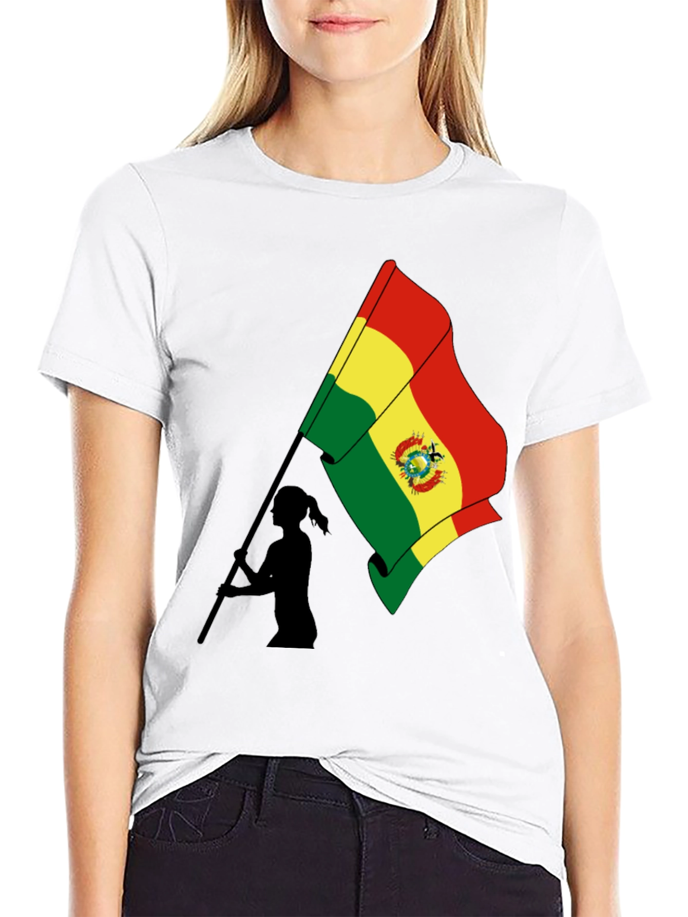 Bolivia Flag Graphic Tee - Black