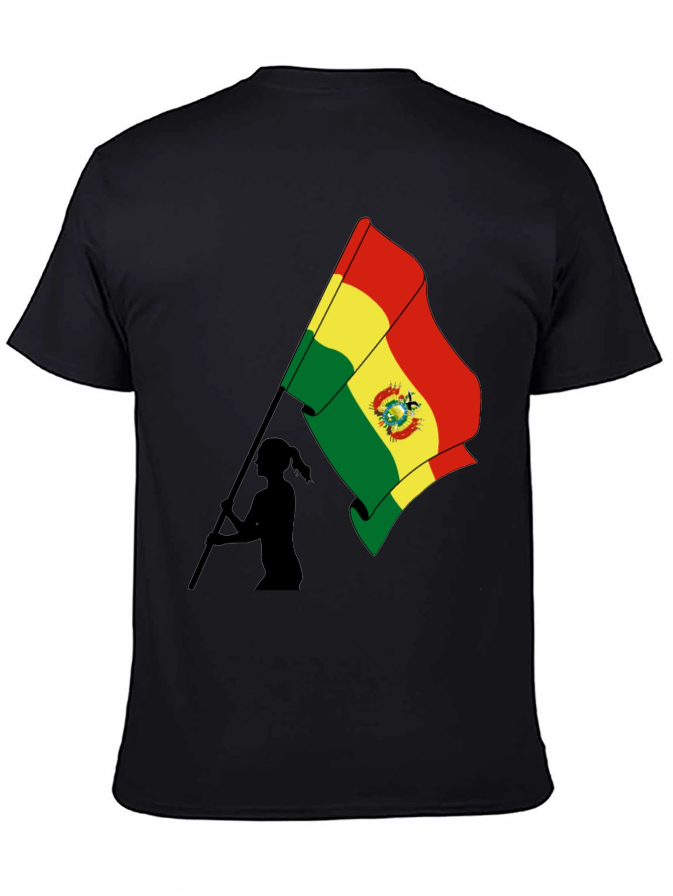 Bolivia Flag Graphic Tee - Black