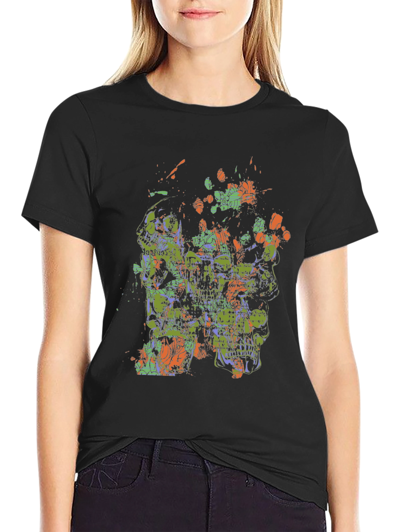 Abstract Skull Graphic Tee - Bold & Unique Design