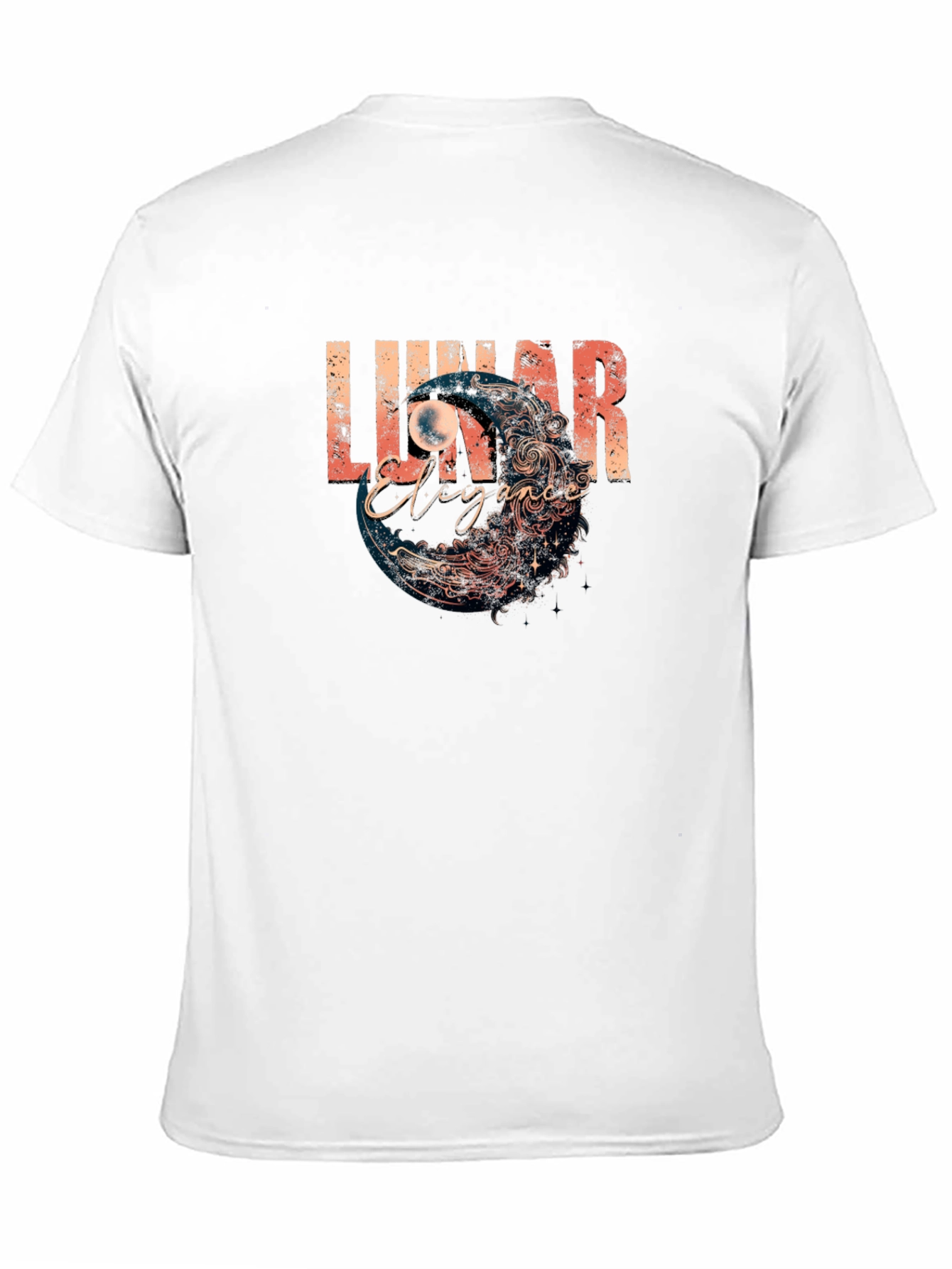 Lunar Elegance Graphic T-Shirt - Black