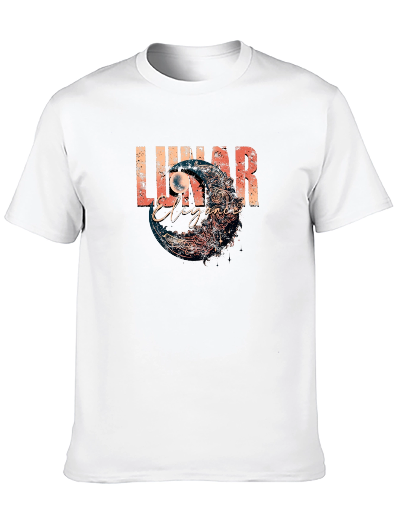 Lunar Elegance Graphic T-Shirt - Black
