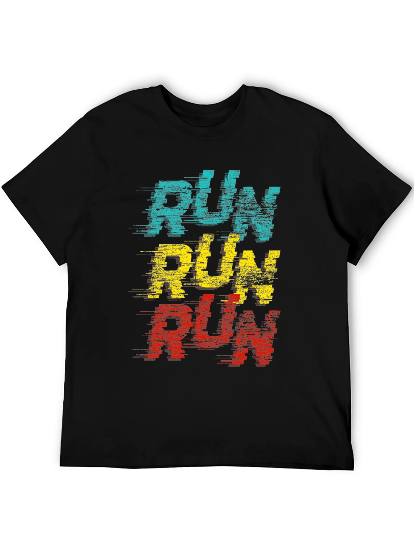 Retro RUN Graphic T-Shirt - Black