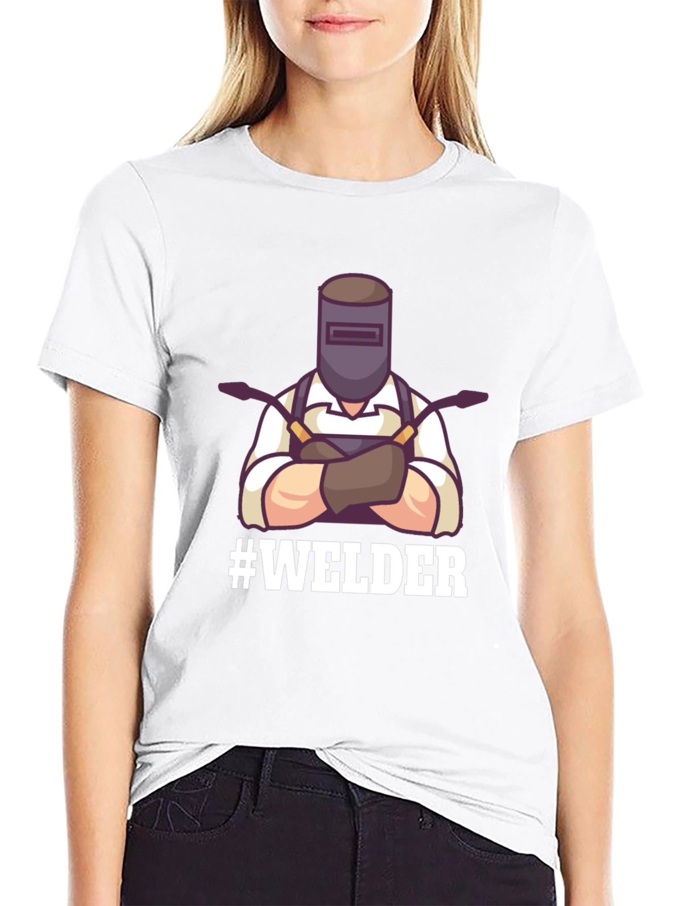 Welder Graphic Tee - Black Cotton T-Shirt