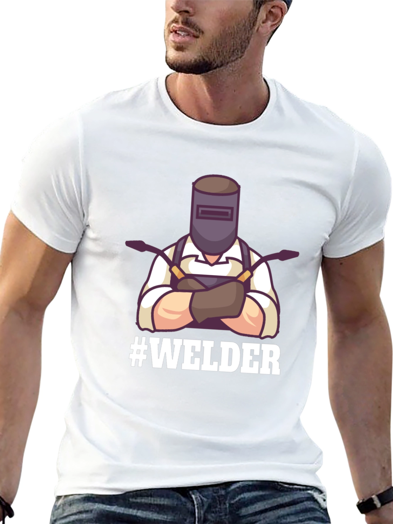 Welder Graphic Tee - Black Cotton T-Shirt