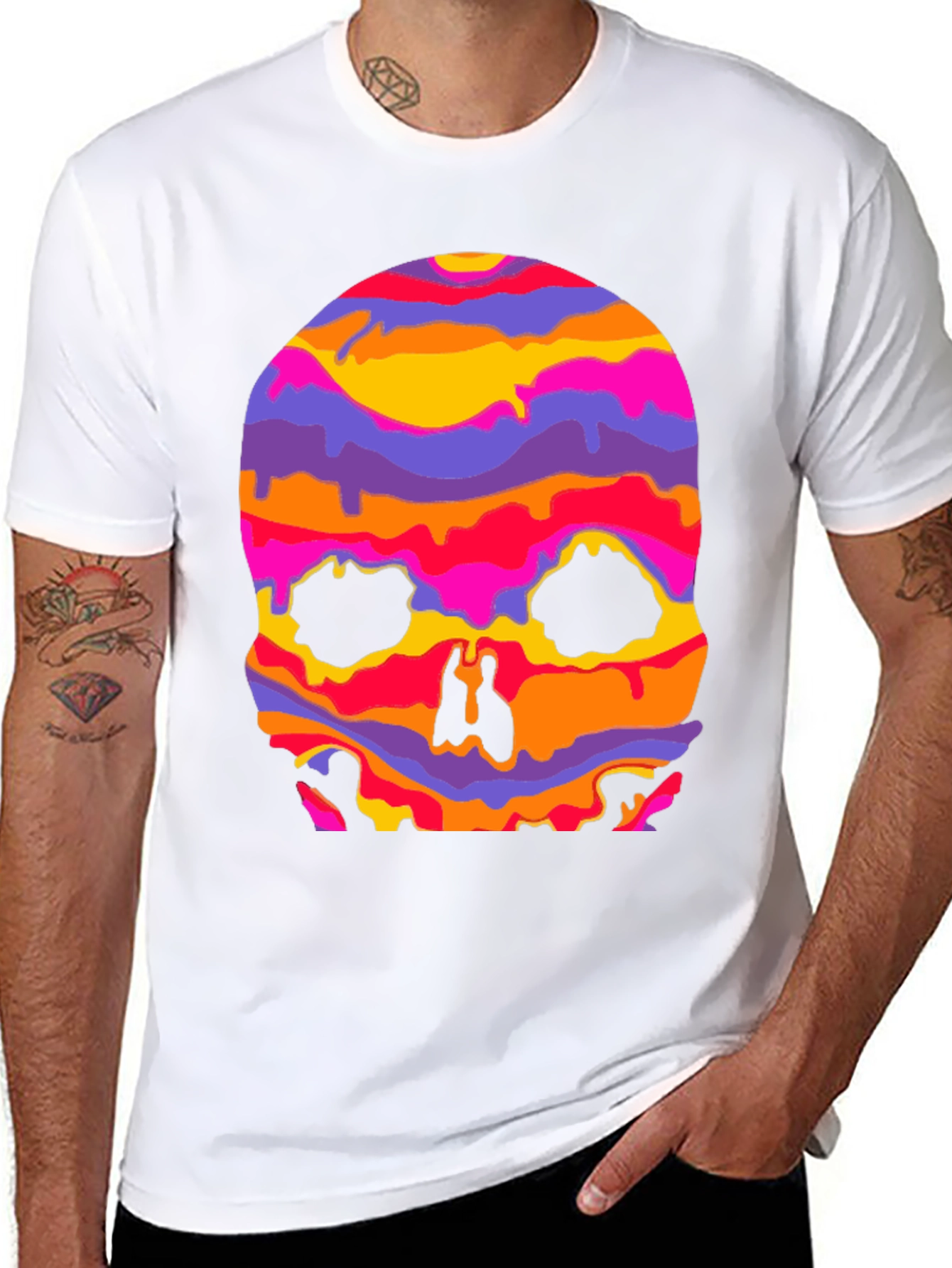 Psychedelic Skull Graphic T-Shirt