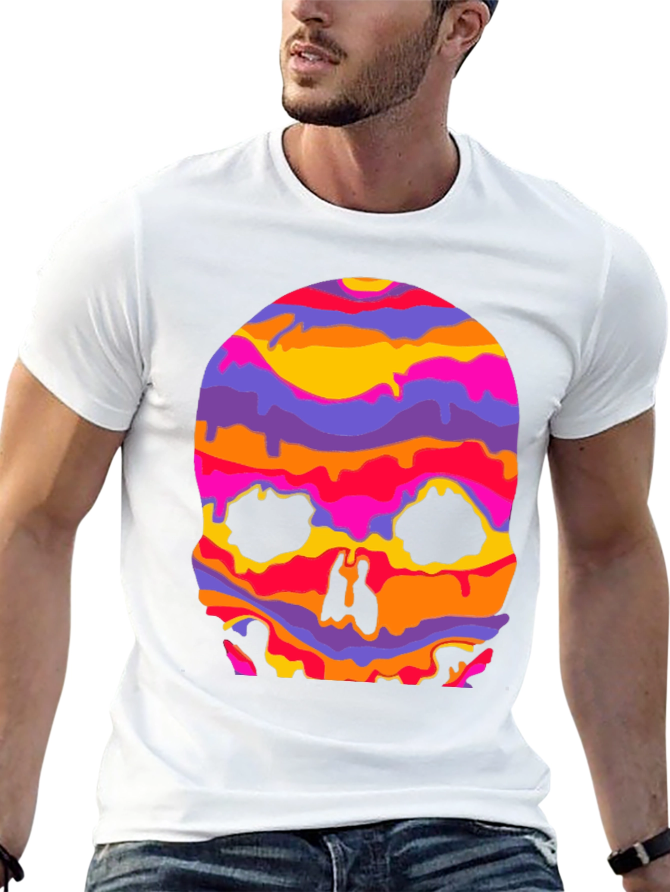 Psychedelic Skull Graphic T-Shirt