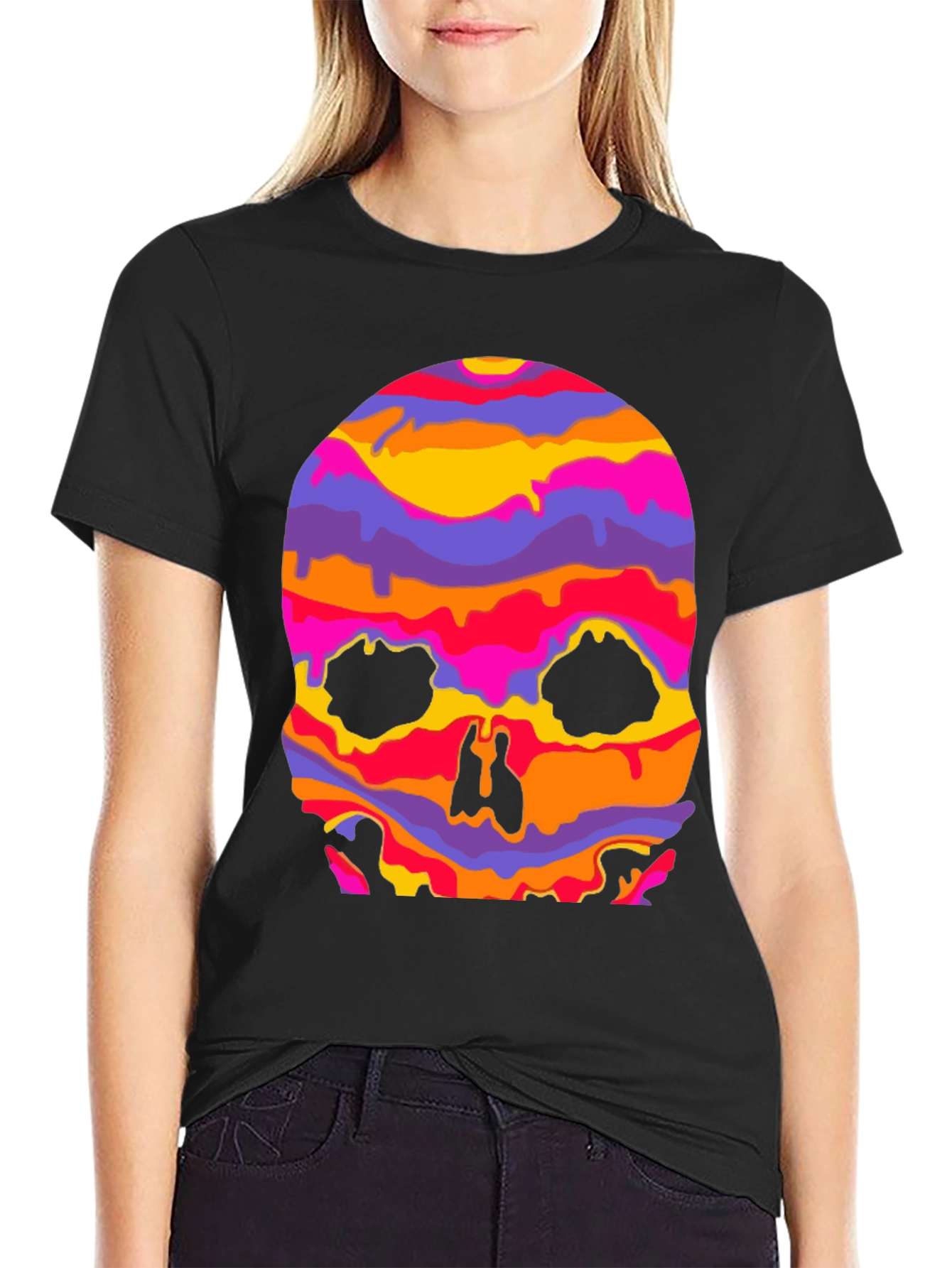 Psychedelic Skull Graphic T-Shirt