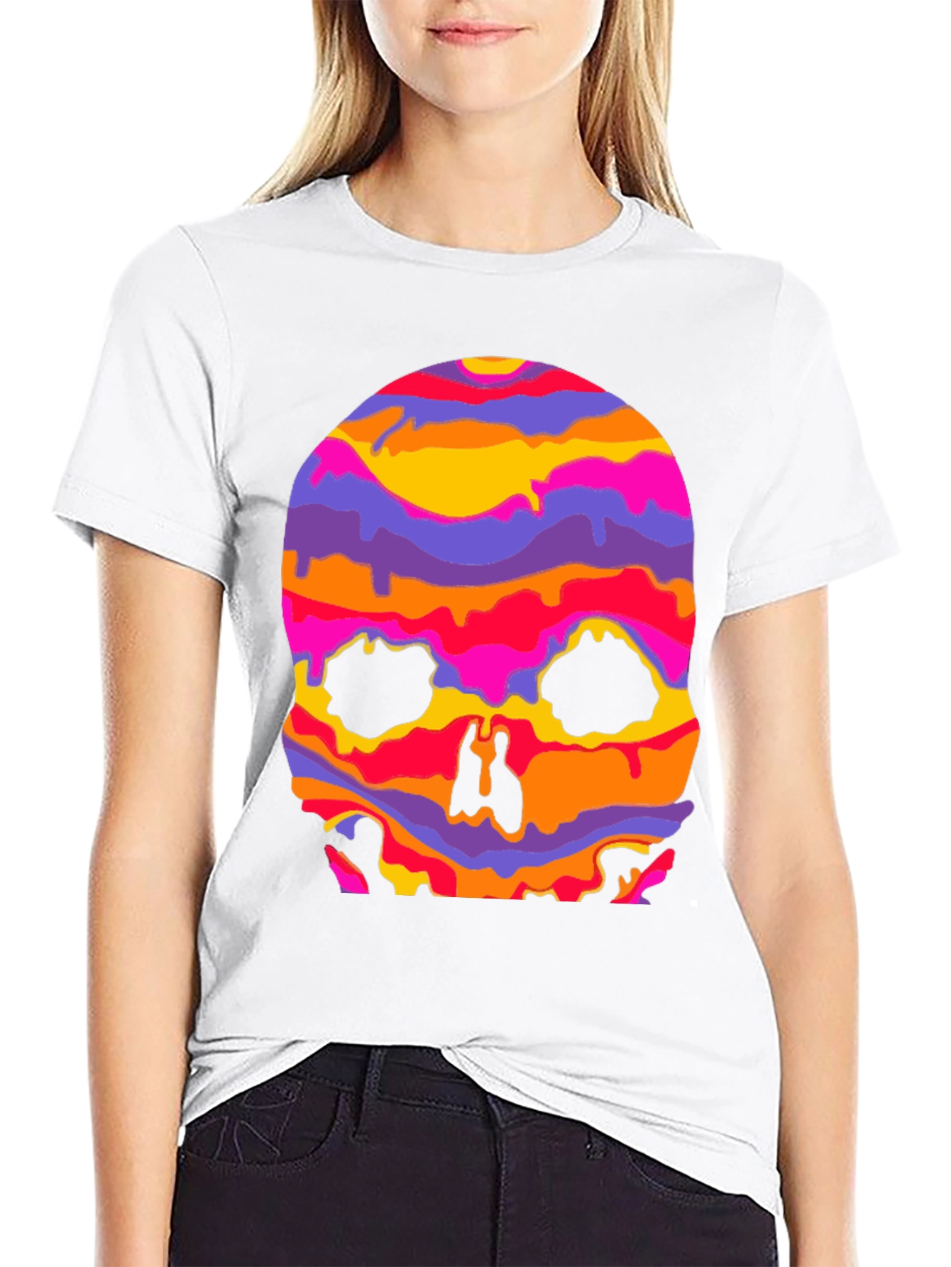 Psychedelic Skull Graphic T-Shirt