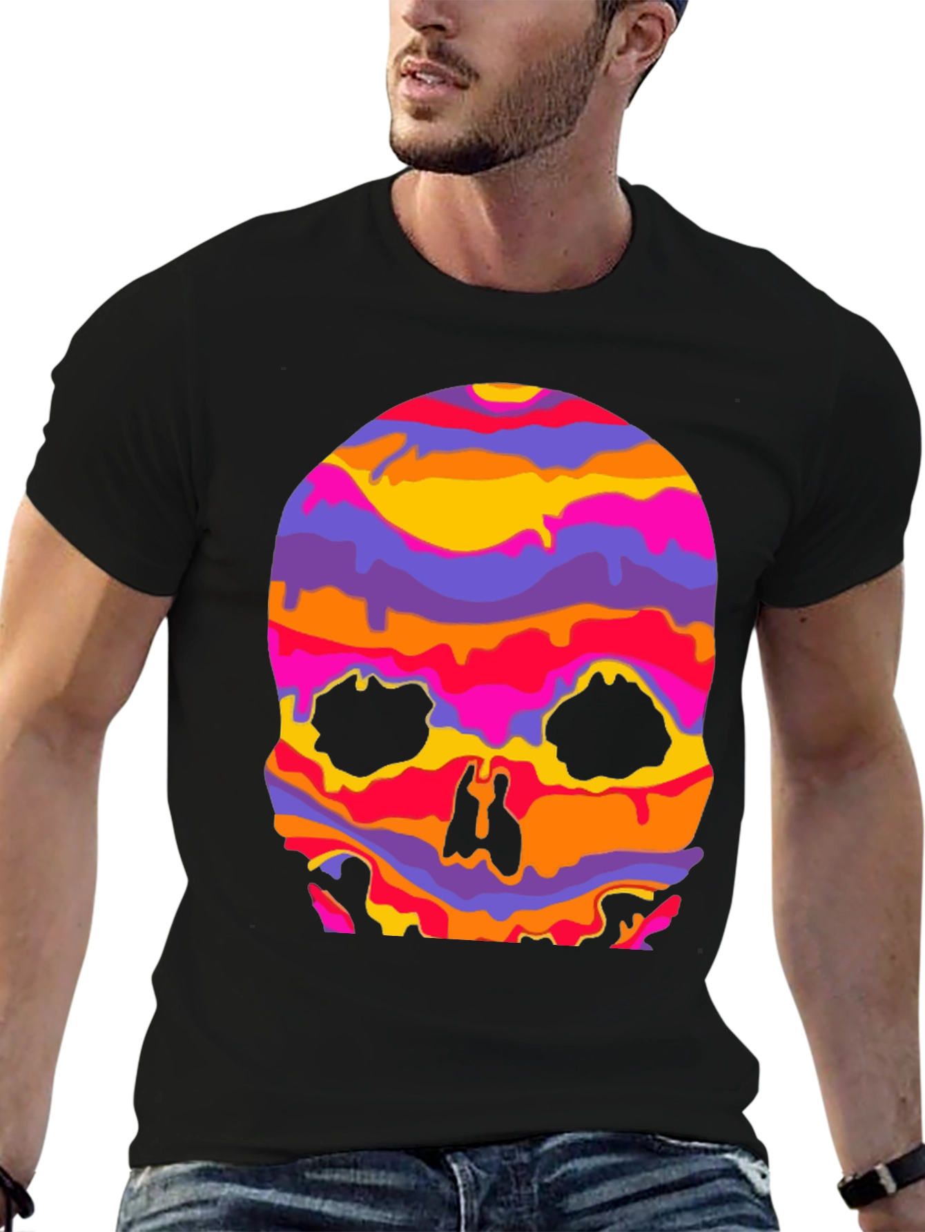 Psychedelic Skull Graphic T-Shirt