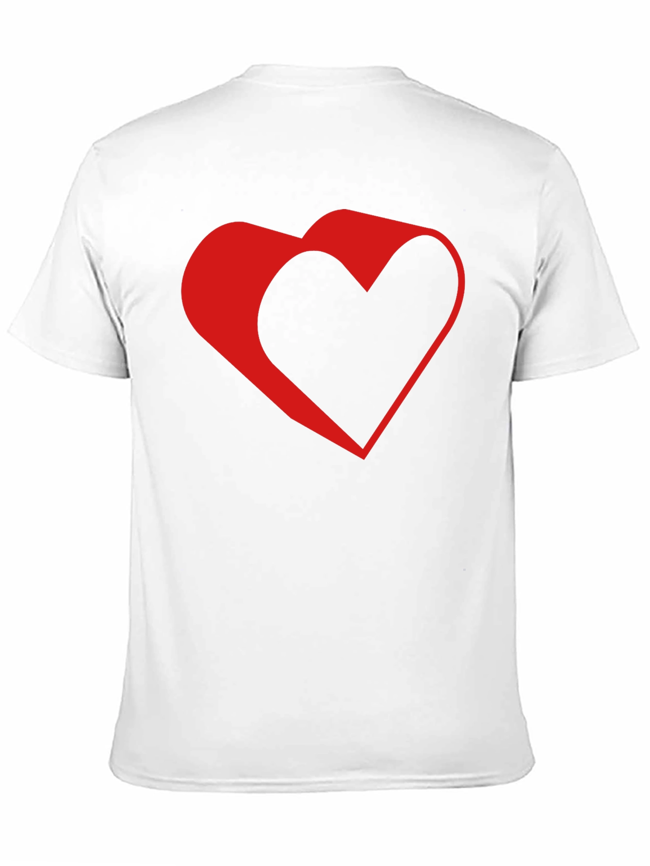 Modern Red Heart Graphic Black T-Shirt