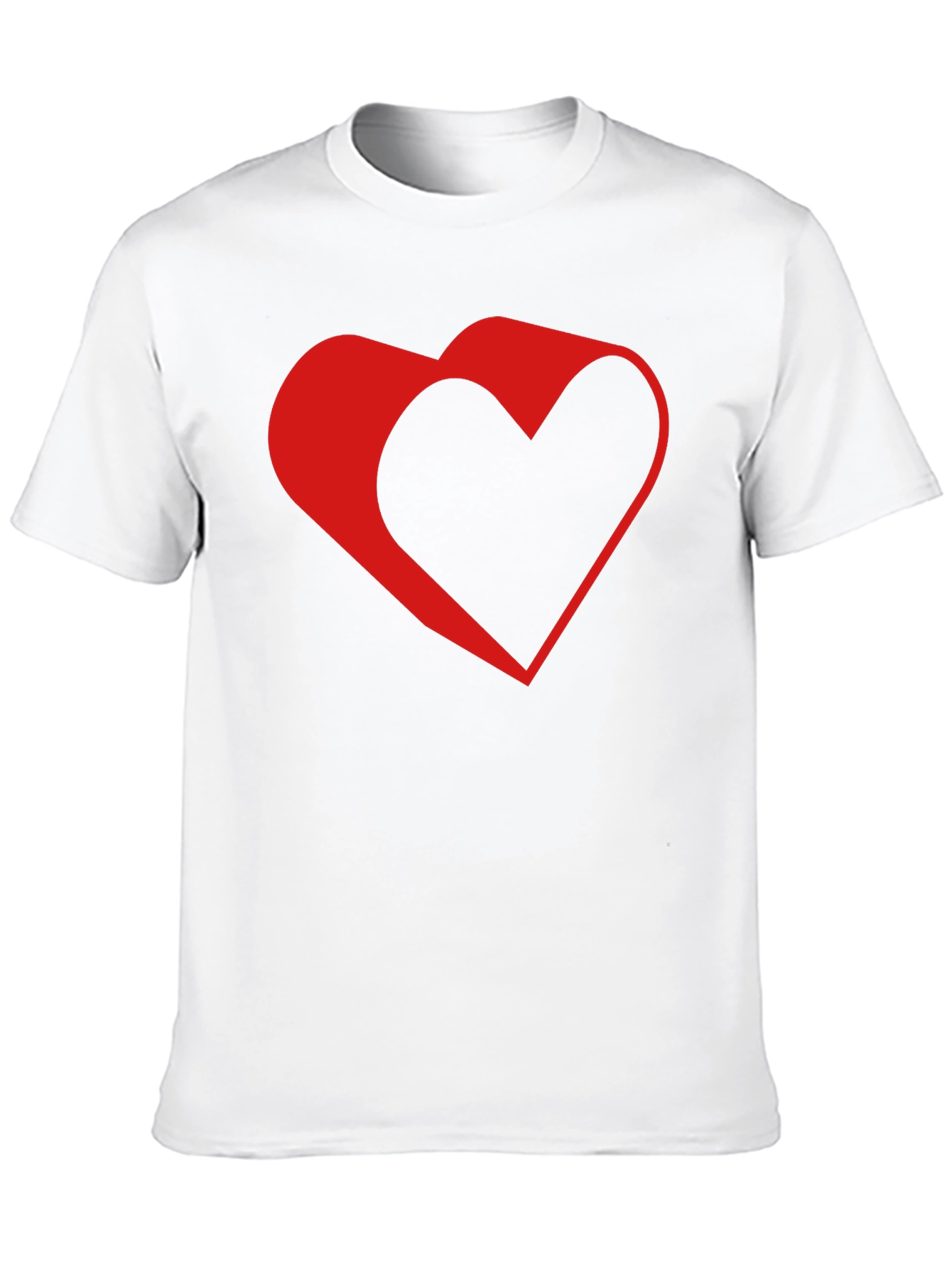 Modern Red Heart Graphic Black T-Shirt
