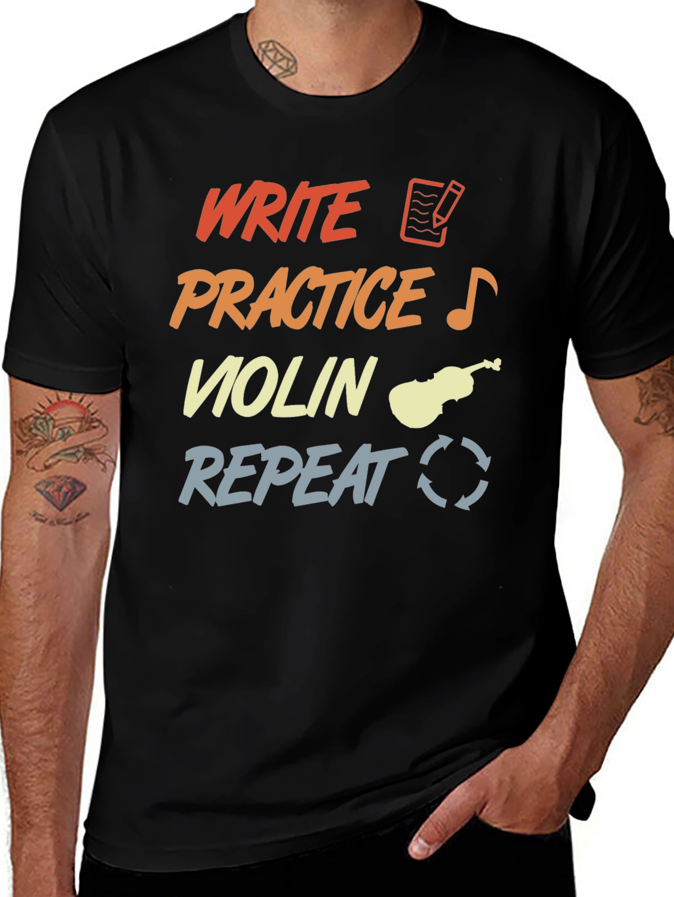 Write Practice Violin Repeat T-Shirt