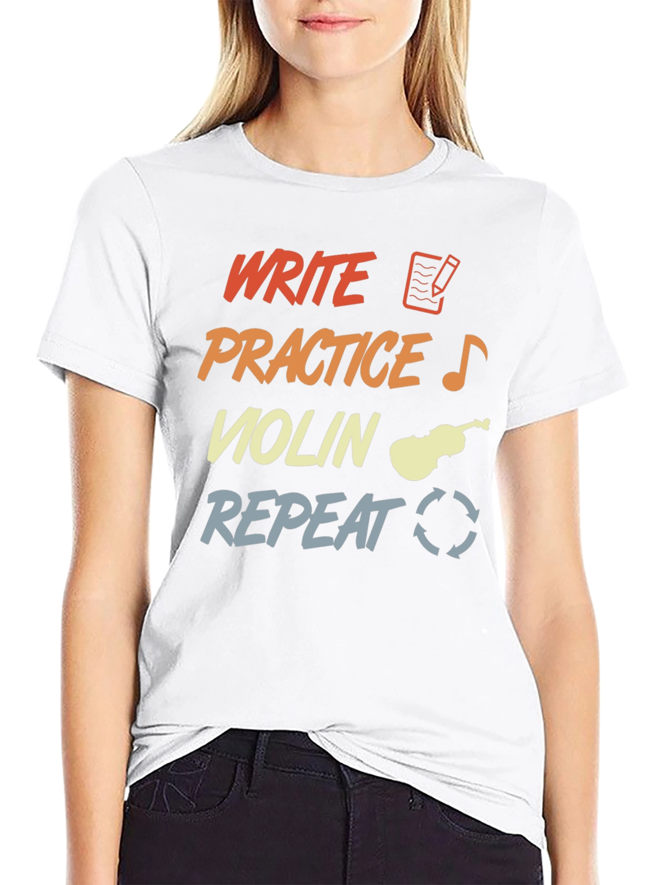 Write Practice Violin Repeat T-Shirt