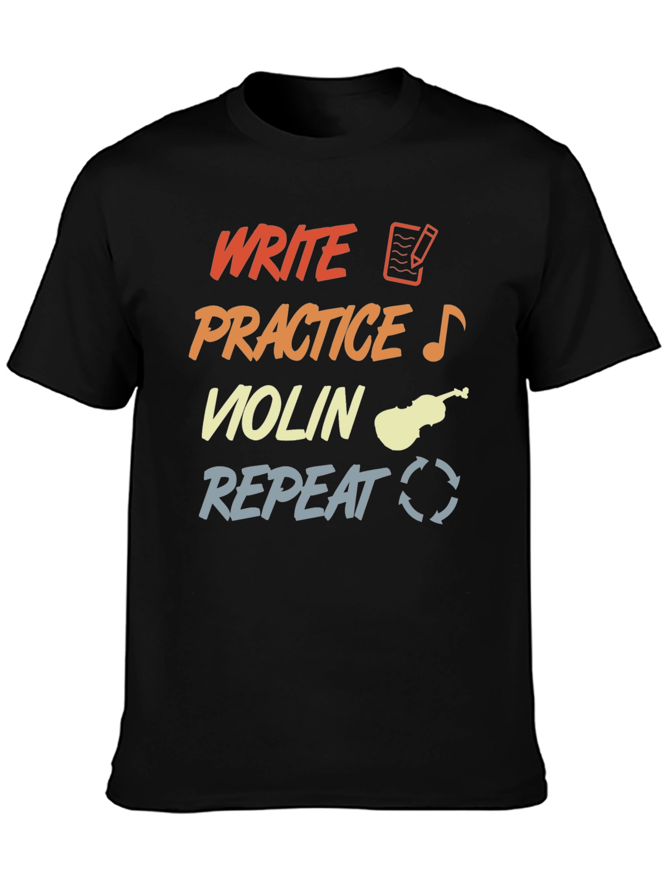Write Practice Violin Repeat T-Shirt