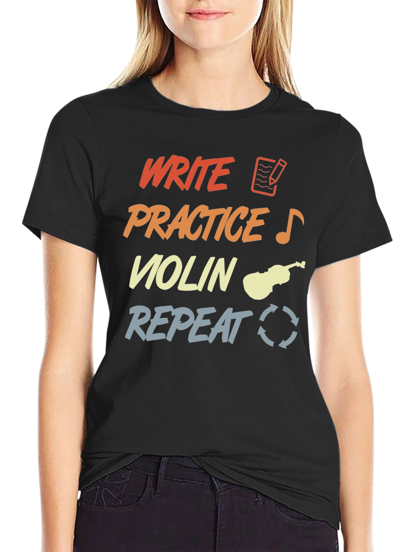 Write Practice Violin Repeat T-Shirt
