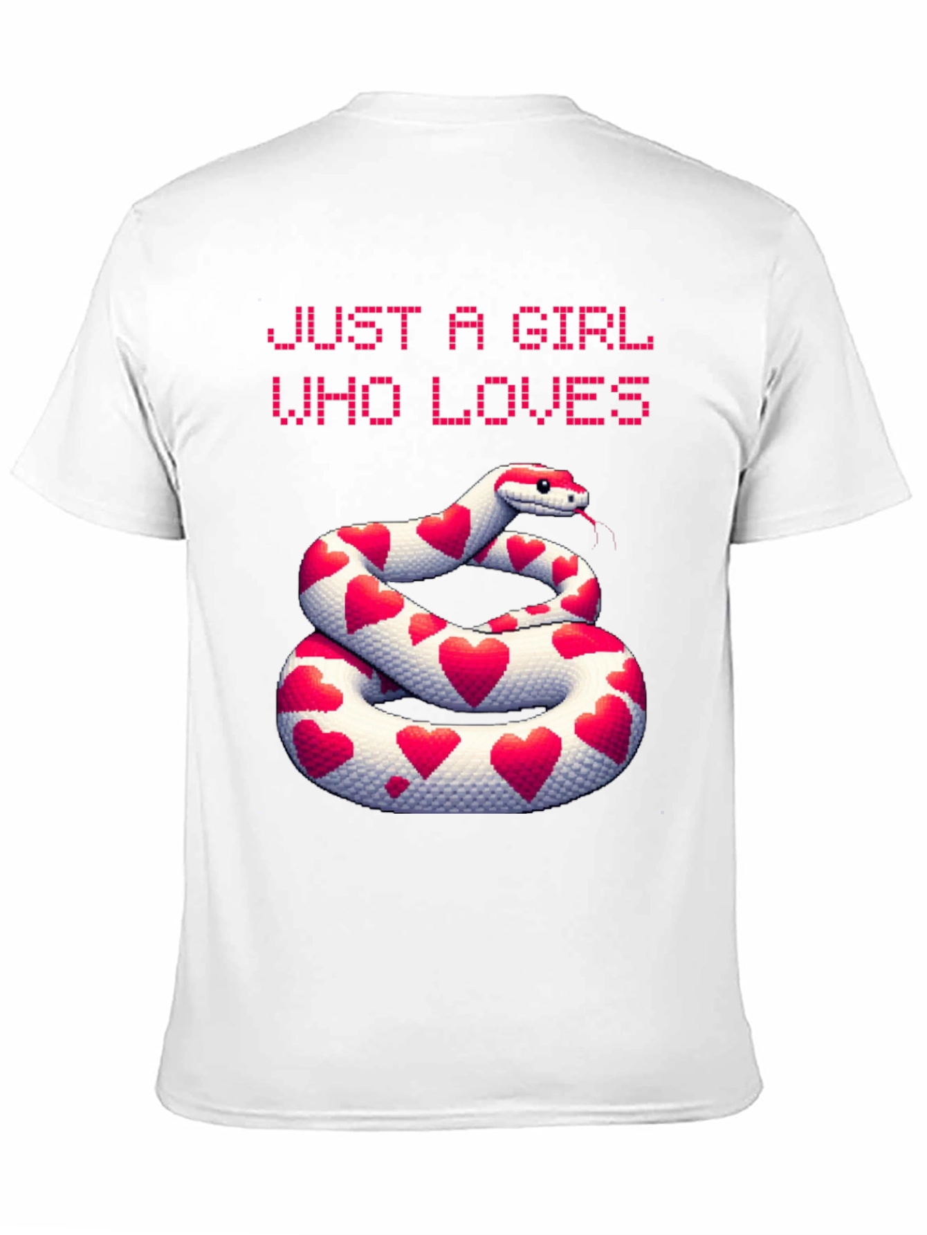 Girl Who Loves Snakes Heart Graphic T-Shirt