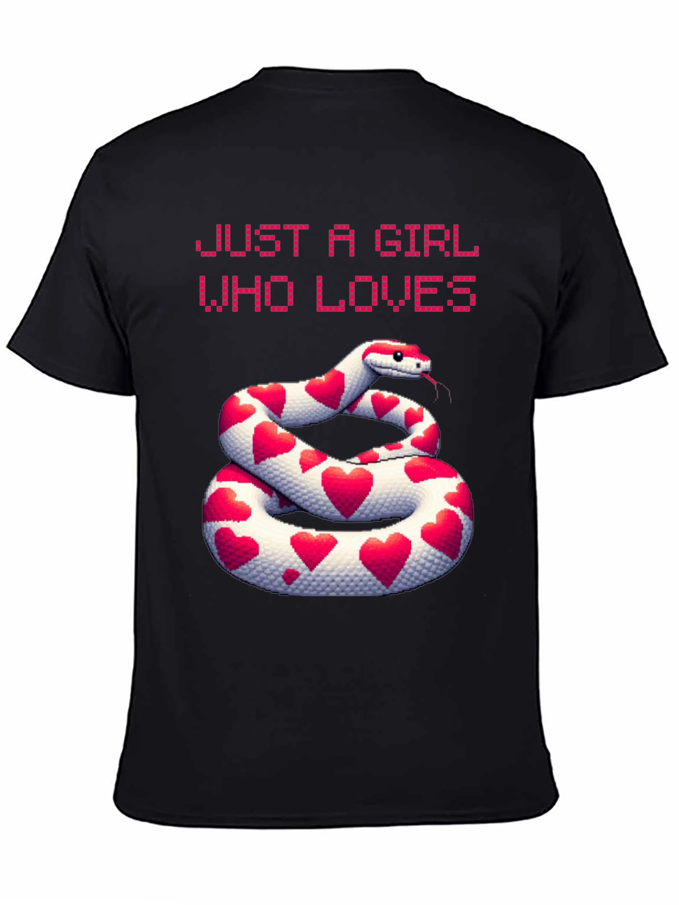 Girl Who Loves Snakes Heart Graphic T-Shirt